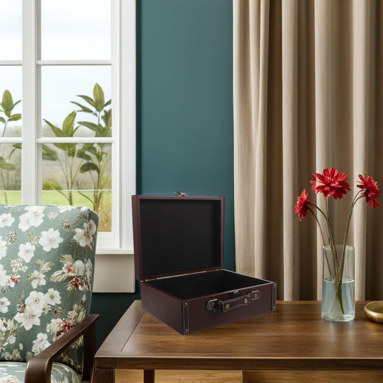 Boîte de rangement rétro en bo - Retro Vintage Trunk Suitcase avis et prix