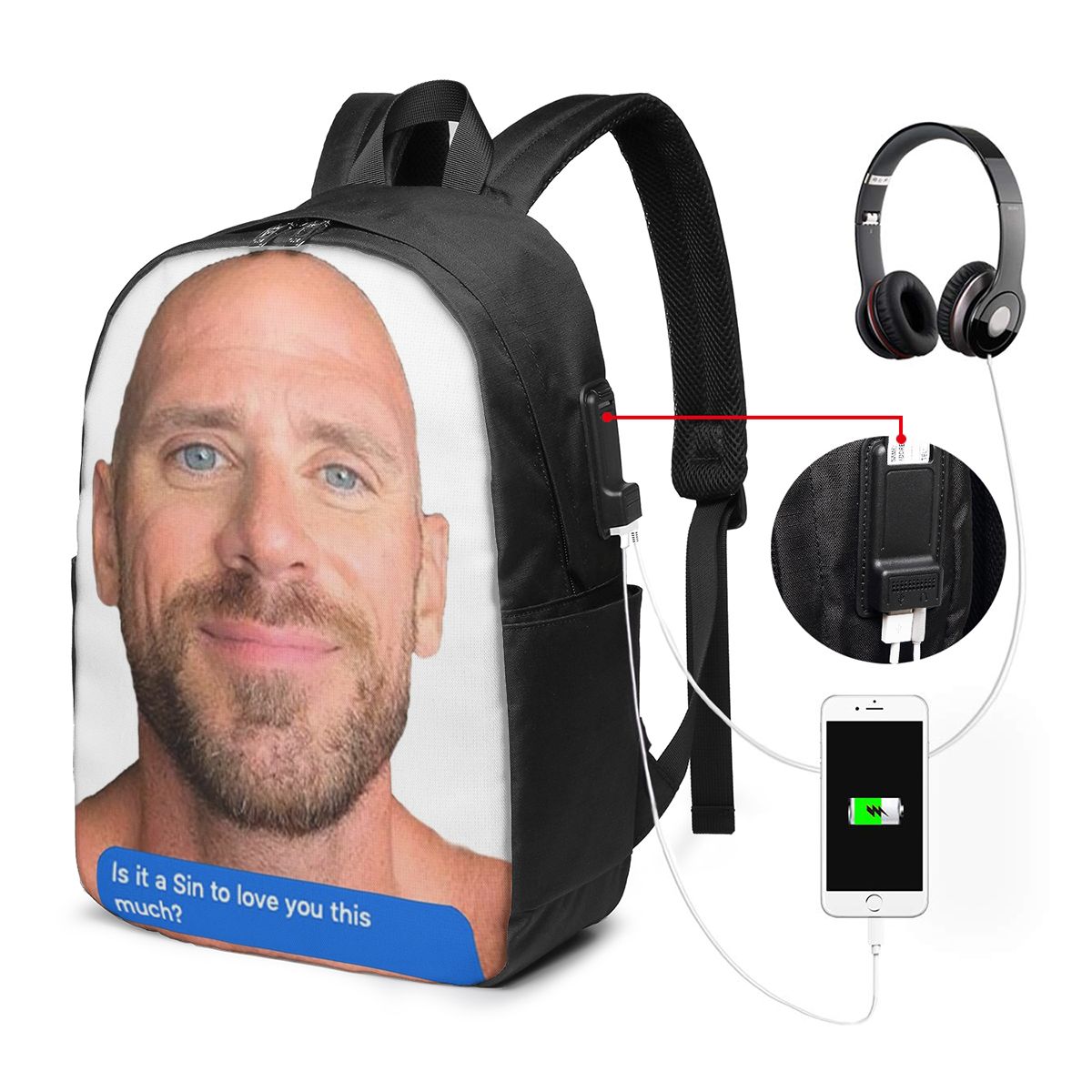Johnny Sins Flirty Text Bubble - Travel Bags avis et prix