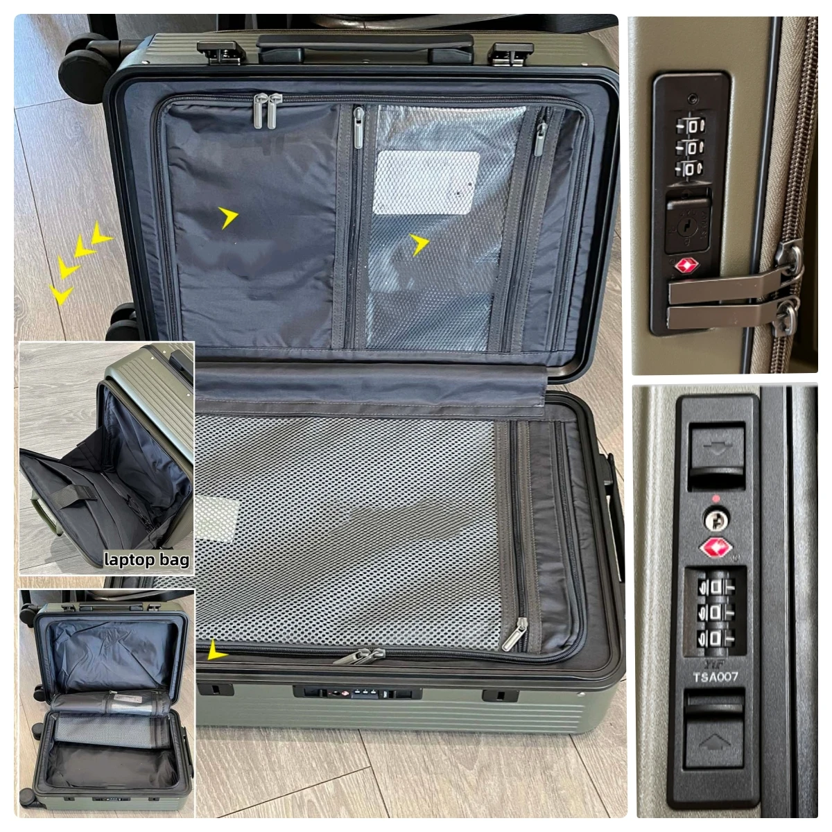 Valise 2-en-1 détachable avec  - Aluminum Frame Carry On Luggage avis et prix